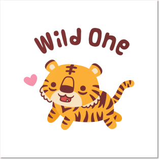 Cute Little Tiger Wild One Posters and Art